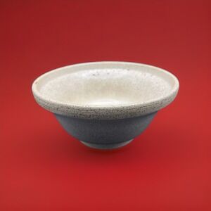 Vtg West German Redware Pottery Bowl-Speckled 8" Diameter Tan Brown‎ Speckles